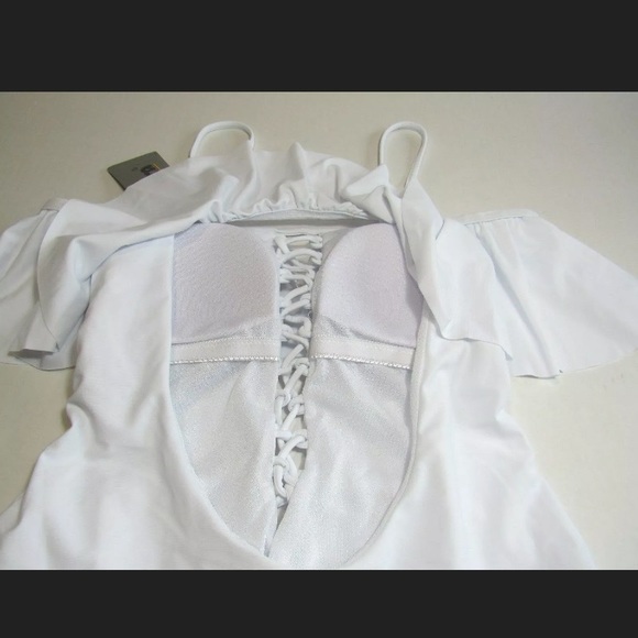Bali White Women's Swimsuit Padded Lace up. - Picture 8 of 11